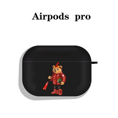 Modna simpatična silikonska futrola s crtanim medvjedom za Apple Airpods 3 2 1 Kućišta Bluetooth slušalica Poklopac za airpods Pro 2 crna torbica