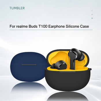 Защитно носене за КАЛЪФ Удароустойчив за слушалки realme Buds T100 Прахоустойчив протектор Миещ се ръкав на кутията за зареждане