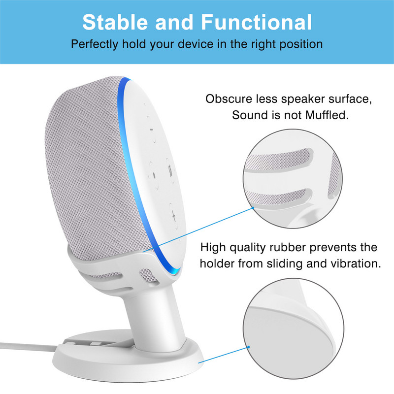 HomeMount Stolni postolje Držač Stolni stalak za Alexa Echo Dot 3. generacija pametnih zvučnika Dodatna oprema Nosač koji štedi prostor