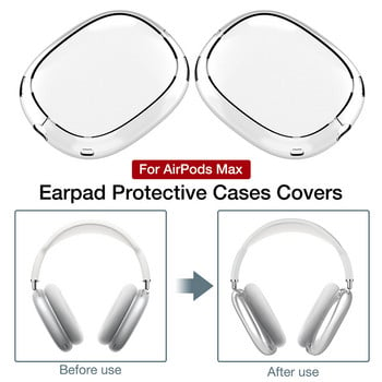 Най-новият прозрачен силиконов мек TPU защитен калъф за безжични слушалки Airpods Max Аксесоари за слушалки Прозрачен капак