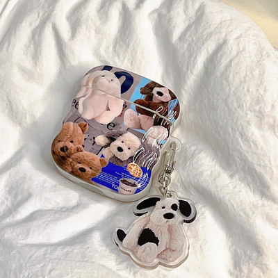 Cartoon animal câine urs pandantiv ondulat silicon moale ins wireless bluetooth căști husă pentru Apple airpod pro 2 2nd 1 3 husă
