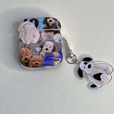 Cartoon animal câine urs pandantiv ondulat silicon moale ins wireless bluetooth căști husă pentru Apple airpod pro 2 2nd 1 3 husă