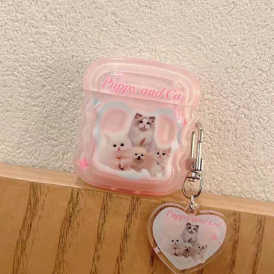 Cartoon animal câine urs pandantiv ondulat silicon moale ins wireless bluetooth căști husă pentru Apple airpod pro 2 2nd 1 3 husă