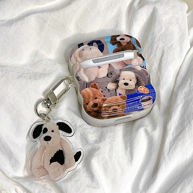 Cartoon animal câine urs pandantiv ondulat silicon moale ins wireless bluetooth căști husă pentru Apple airpod pro 2 2nd 1 3 husă