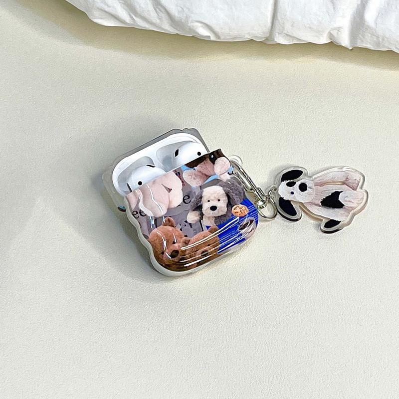 Cartoon animal câine urs pandantiv ondulat silicon moale ins wireless bluetooth căști husă pentru Apple airpod pro 2 2nd 1 3 husă