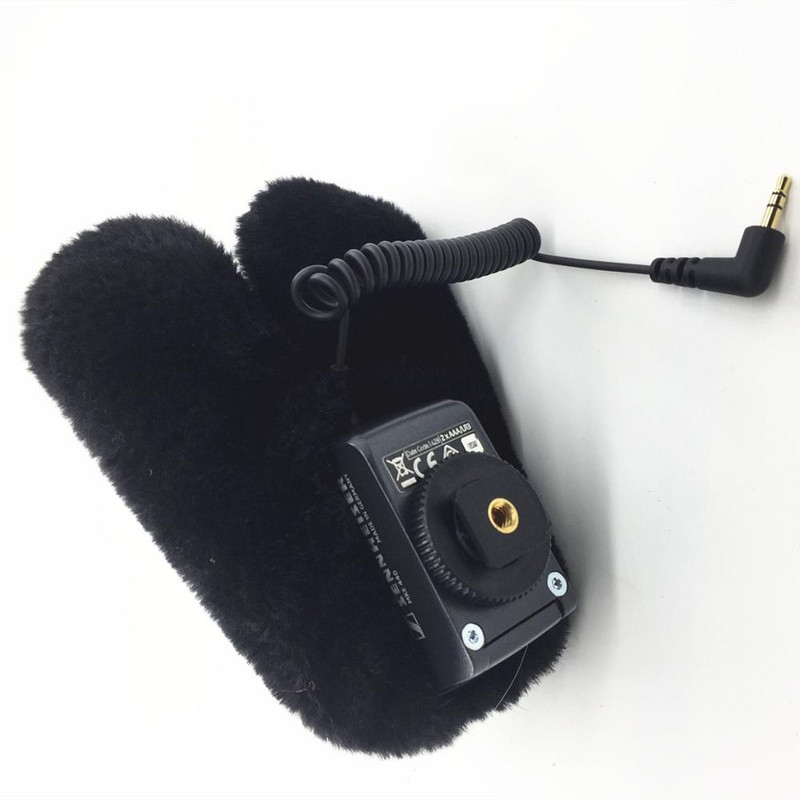 Deat cat Protector de parbriz din blana artificiala pentru exterior pentru parbriz Sennheiser MKE440