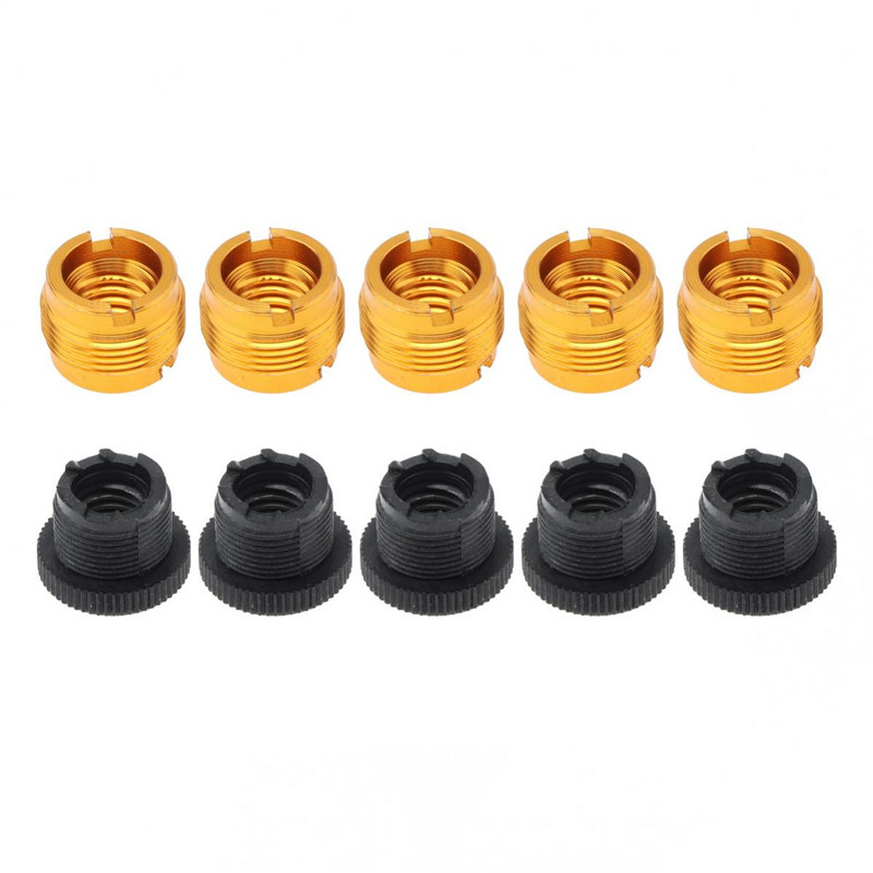 5Pcs 3/8 ženski na 5/8 muški navojni adapter pretvarač za držač mikrofonskog stalka Adapter za držač stalka za mikrofon Zlatno crni dodaci