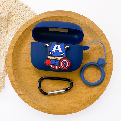 Cartoon Marvel ausinių dėklas, skirtas JBL T230NC/T130NC TWS silikoninėms belaidėms „Blutooth“ ausinėms, apsauginis įkrovimo dangtelis su kabliuku