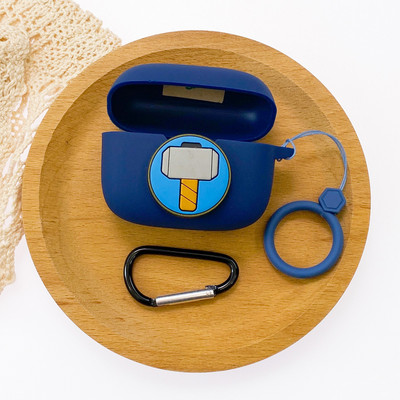 Cartoon Marvel ausinių dėklas, skirtas JBL T230NC/T130NC TWS silikoninėms belaidėms „Blutooth“ ausinėms, apsauginis įkrovimo dangtelis su kabliuku