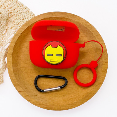 Cartoon Marvel ausinių dėklas, skirtas JBL T230NC/T130NC TWS silikoninėms belaidėms „Blutooth“ ausinėms, apsauginis įkrovimo dangtelis su kabliuku