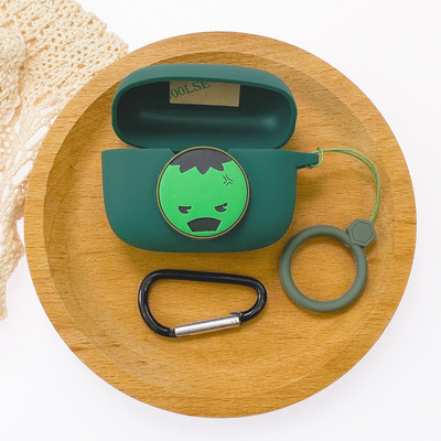 Cartoon Marvel ausinių dėklas, skirtas JBL T230NC/T130NC TWS silikoninėms belaidėms „Blutooth“ ausinėms, apsauginis įkrovimo dangtelis su kabliuku