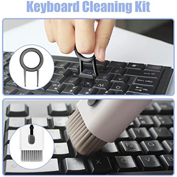 Комплект четки за почистване на компютърна клавиатура 7 в 1 Bluetooth писалка за почистване на слушалки за Airpods 3 Pro Инструмент за почистване на слушалки Изтегляч на капачки
