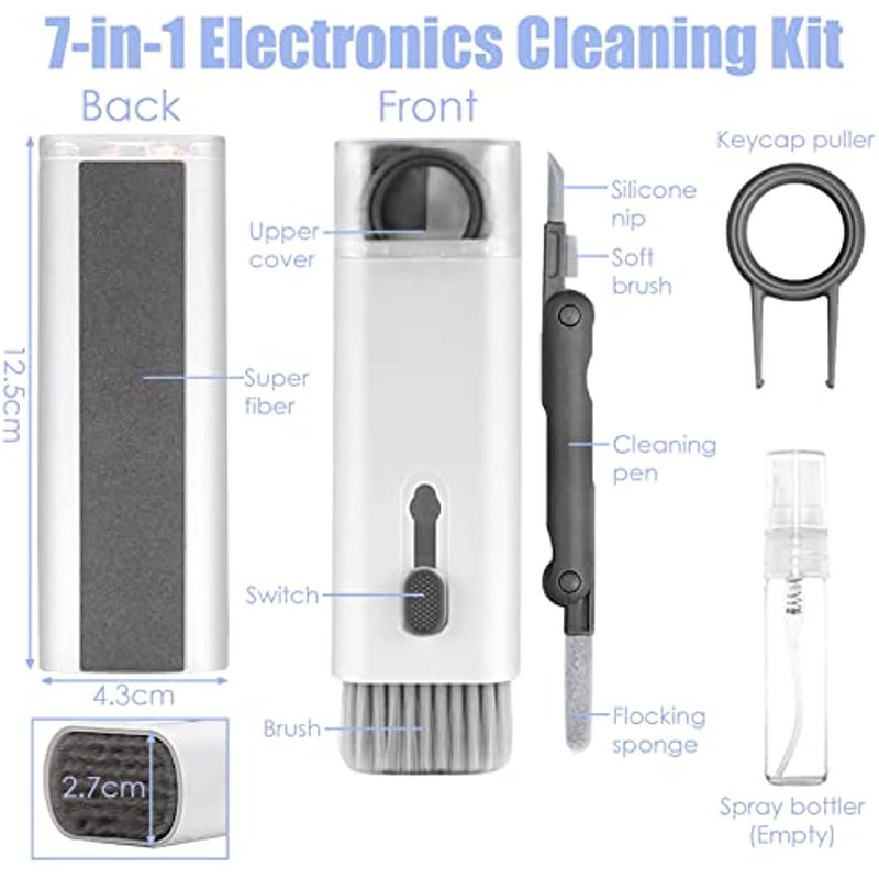 Sada 7 v 1 na čistenie klávesnice počítača, čistiace pero na Bluetooth slúchadlá pre Airpods 3 Pro, nástroj na čistenie headsetu, sťahovák klávesov