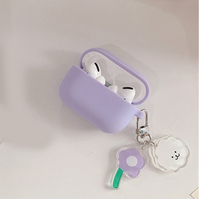 Για AirPods Pro /airpod 3/AirPods 2 Θήκη Χαριτωμένη κορεάτικη αρκούδα τουλίπα Κρεμαστό θήκη ακουστικών Air pods 3 κάλυμμα ακουστικών σιλικόνης