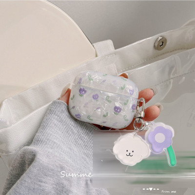 Για AirPods Pro /airpod 3/AirPods 2 Θήκη Χαριτωμένη κορεάτικη αρκούδα τουλίπα Κρεμαστό θήκη ακουστικών Air pods 3 κάλυμμα ακουστικών σιλικόνης