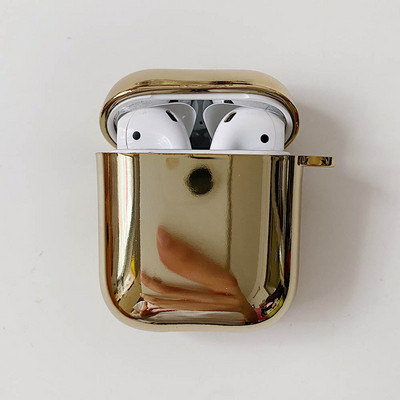 Ηλεκτροπλαστική χρυσή θήκη ακουστικών για Apple AirPods 1 2 Pro 3 Θήκη AirPod Χαριτωμένα στολίδια με μαργαριτάρι μπρελόκ Μαλακό κάλυμμα βάσης