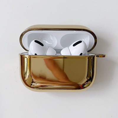 Ηλεκτροπλαστική χρυσή θήκη ακουστικών για Apple AirPods 1 2 Pro 3 Θήκη AirPod Χαριτωμένα στολίδια με μαργαριτάρι μπρελόκ Μαλακό κάλυμμα βάσης