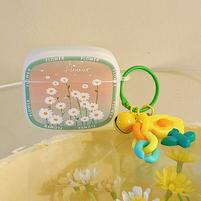 Husă retro cu flori de lalele pentru AirPods 1 2 Pro 3 Huse pentru AirPod 1 2 Cutie de încărcare pentru căști cu brățară cu perle Husă de protecție moale
