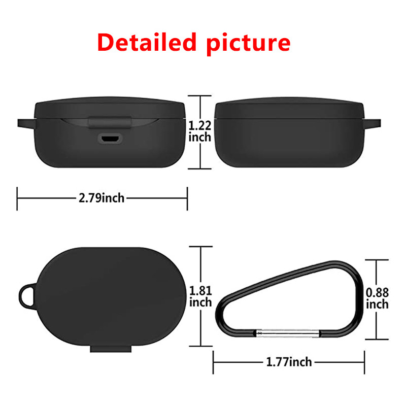 Szilikon tok Redmi Airdots védőfóliával kampóval Xiaomi Mi Redmi AirDots 2/1 Airdots 3 fedél fülhallgató töltődobozhoz