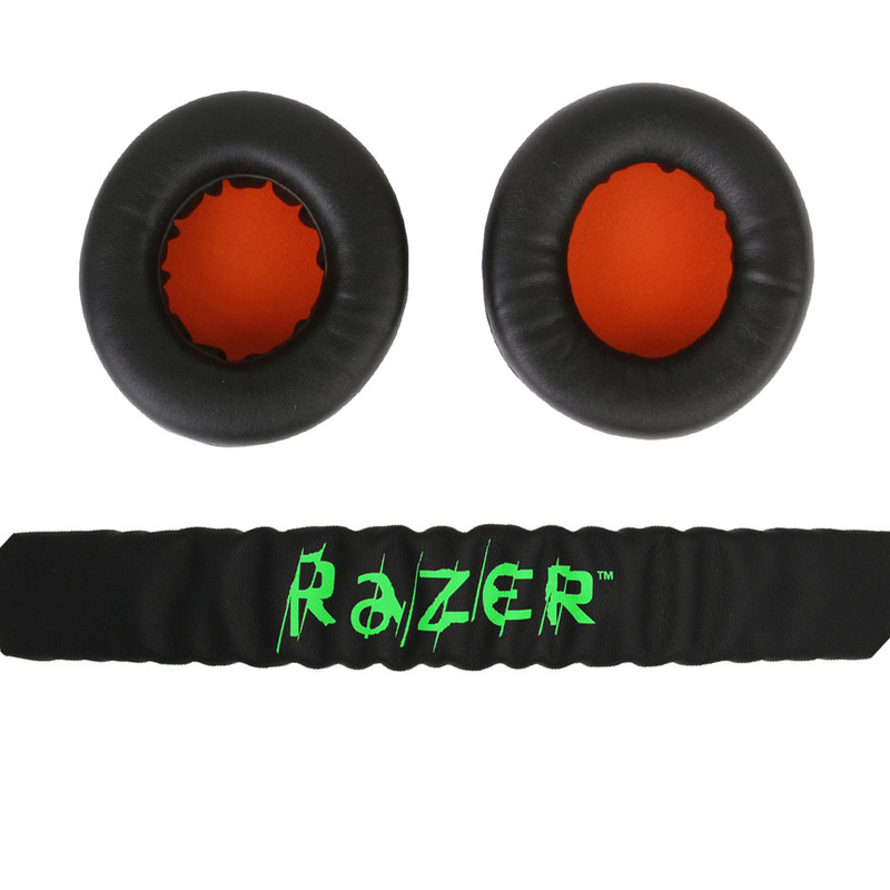 Rezerves ausu spilventiņi Spilveni Ausu aizsargi Ausu spilventiņi Galvas stīpa priekš Razer Kraken Pro 7.1 vai Electra Gaming austiņām