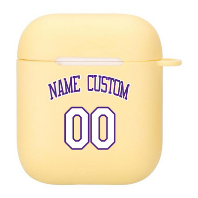 Krepšinio numerio pavadinimas Individualus dėklas, skirtas Apple Airpods 1 2 3 Minkštas silikoninis dangtelis Logotipas Vaizdo tekstas Suasmenintas Airpods Pro dėklas