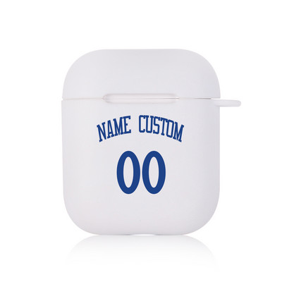 Krepšinio numerio pavadinimas Individualus dėklas, skirtas Apple Airpods 1 2 3 Minkštas silikoninis dangtelis Logotipas Vaizdo tekstas Suasmenintas Airpods Pro dėklas