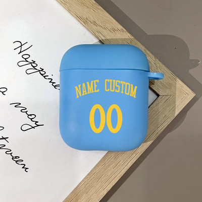 Krepšinio numerio pavadinimas Individualus dėklas, skirtas Apple Airpods 1 2 3 Minkštas silikoninis dangtelis Logotipas Vaizdo tekstas Suasmenintas Airpods Pro dėklas