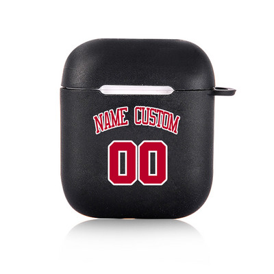 Krepšinio numerio pavadinimas Individualus dėklas, skirtas Apple Airpods 1 2 3 Minkštas silikoninis dangtelis Logotipas Vaizdo tekstas Suasmenintas Airpods Pro dėklas