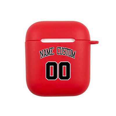Krepšinio numerio pavadinimas Individualus dėklas, skirtas Apple Airpods 1 2 3 Minkštas silikoninis dangtelis Logotipas Vaizdo tekstas Suasmenintas Airpods Pro dėklas