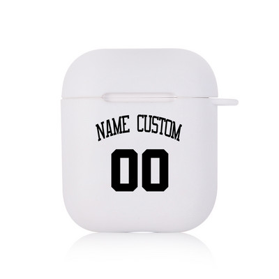 Krepšinio numerio pavadinimas Individualus dėklas, skirtas Apple Airpods 1 2 3 Minkštas silikoninis dangtelis Logotipas Vaizdo tekstas Suasmenintas Airpods Pro dėklas