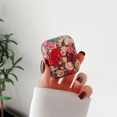 Husă pentru căști cu flori pentru huse AirPods 2 Pro, drăguță, colorată, vintage, tare, netedă, pentru husă de protecție pentru AirPod 2 3 Air Pods