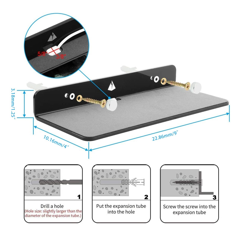 Raft de perete Suport difuzor Raft de afișare pentru jucării Raft pentru difuzor plutitor din acril Suporturi de afișare pentru jucării cu montaj plutitor mic
