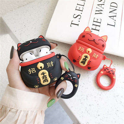 Lijepa torbica za Airpods Pro Japanski stil Lucky Cat Silikonska torbica za slušalice za Apple Airpods 1 2 3 torbica Slatka zaštitna navlaka