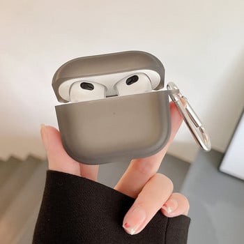 Ματ διαφανής θήκη ακουστικών για Apple AirPods 1 2 3 Pro Μπρελόκ Διαφανές κάλυμμα για Air Pods Θήκη κουτιού φόρτισης ακουστικών AirPod