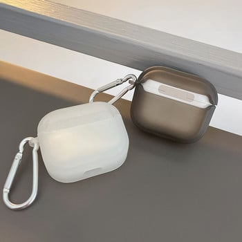 Ματ διαφανής θήκη ακουστικών για Apple AirPods 1 2 3 Pro Μπρελόκ Διαφανές κάλυμμα για Air Pods Θήκη κουτιού φόρτισης ακουστικών AirPod