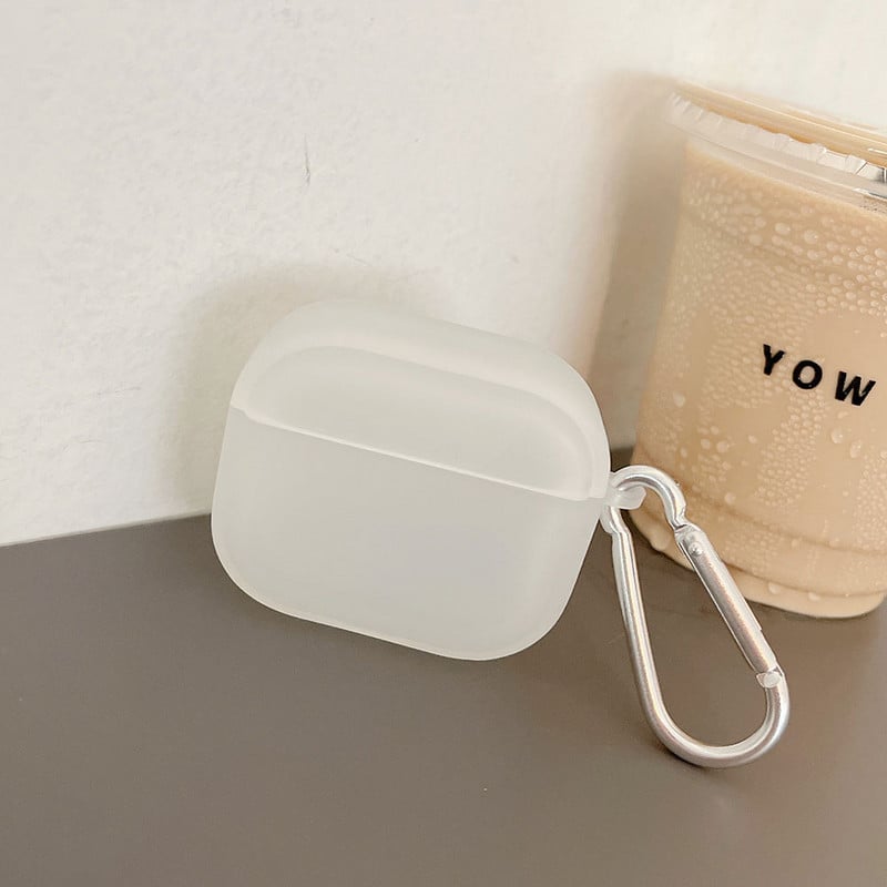 Mat prozirna torbica za slušalice za Apple AirPods 1 2 3 Pro Privjesak za ključeve Prozirna maska za Air Pods Kutija za punjenje slušalica AirPod