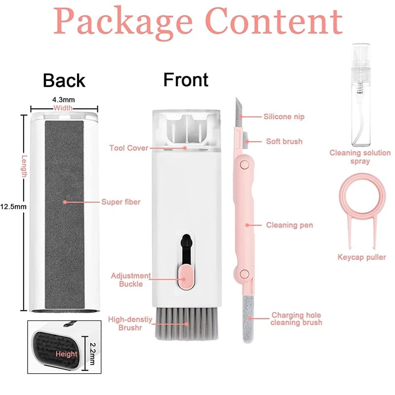 Modni komplet četkica za čišćenje 7-u-1 za tipkovnicu računala Bluetooth olovka za čišćenje slušalica za slušalice Alati za čišćenje