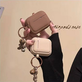 Husă pentru căști din silicon moale mat pentru Airpods 3 2021 Husă pentru căști cu pandantiv urs 3D drăguț, rezistentă la șocuri, pentru Airpods 1 2 Pro Coque