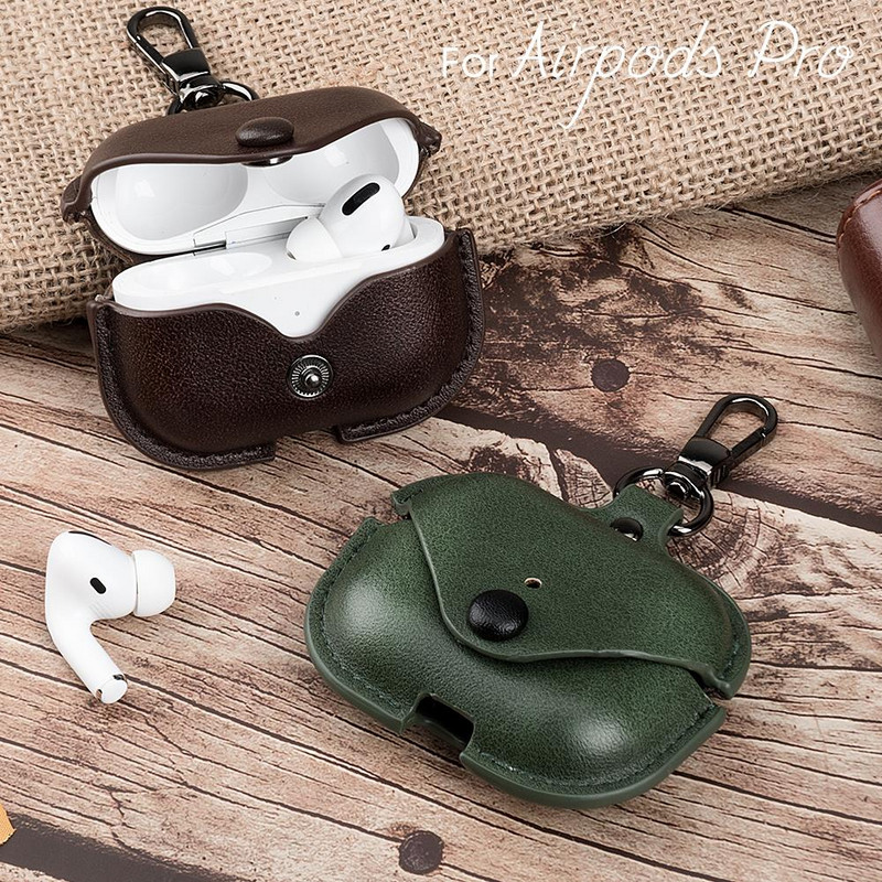 Bluetooth bežična torbica za slušalice od prave kože za AirPods Pro, Zaštitna navlaka za Apple Airpods Pro 2 3 air pods 3 torbicu