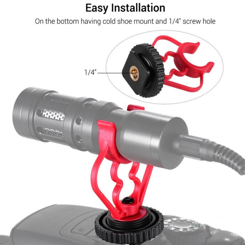 Mikrofonski stalak Univerzalni MicShock Mount Cold Shoe Mount Adapter Plastični nosač mikrofona Mount Mount Zamjena za Shotgun