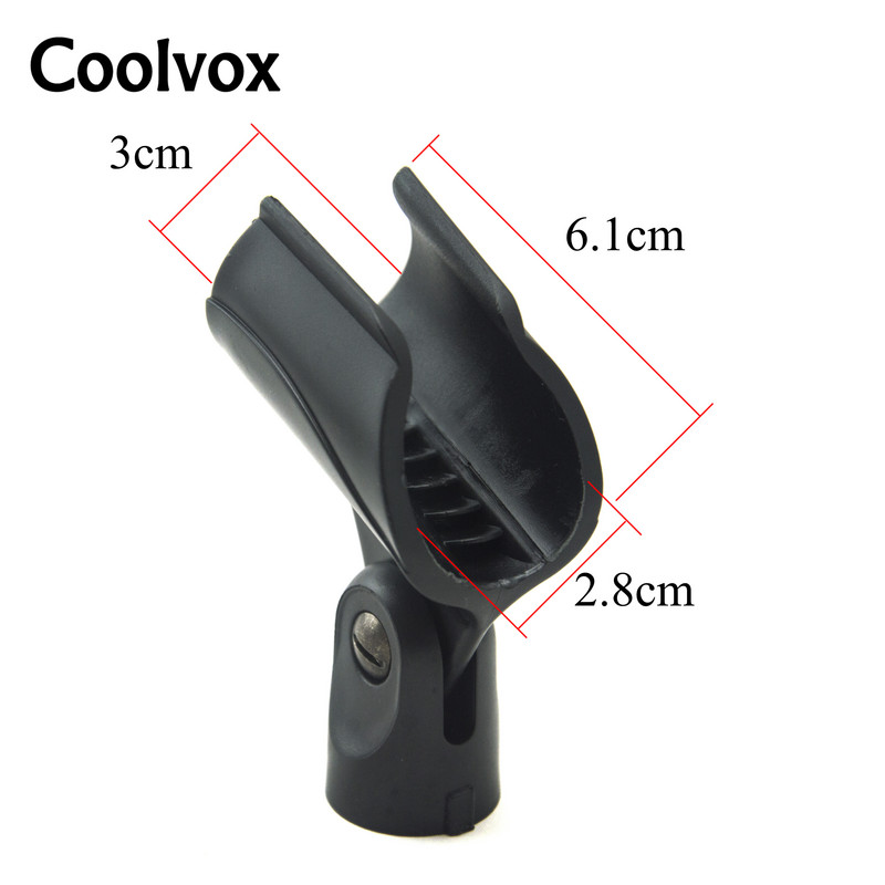 Coolvox Universal Plastic Clamp Musician's Gear Mic Holder Ενσύρματη θήκη μικροφώνου για μικρόφωνο χειρός Shure με μεταλλικό παξιμάδι