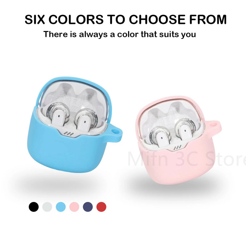 Skirta JBL TUNE FLEX minkšto silikono dangtelio belaidžiam Bluetooth ausinių plaunamam įkrovimo dėklui, apsaugančiam nuo kritimo, rankovės priedams