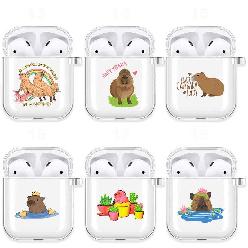 Funny Capybara Meme Case za Apple Airpods Pro 2 1 3 Zaštita otporna na udarce Air Pods Kutija za slušalice Mekana silikonska maska Funda Coque