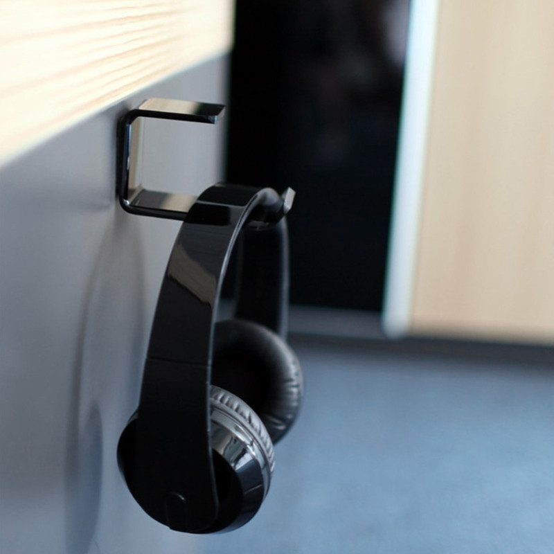 Fülhallgató ragadós kijelző kampó akril matrica fejhallgató tartó akasztó asztal alatt falra szerelhető fejhallgató tartó