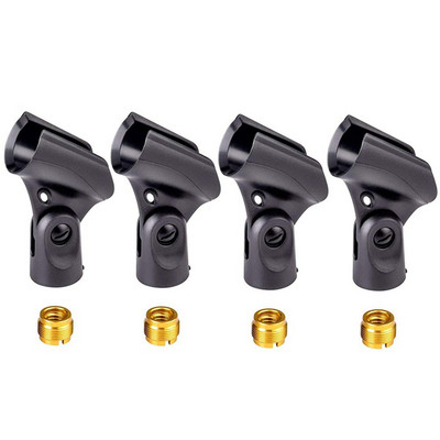 Suport universal de clemă pentru microfon cu adaptoare pentru piuliță de 5/8 inch tată la femela de 3/8 inch Negru