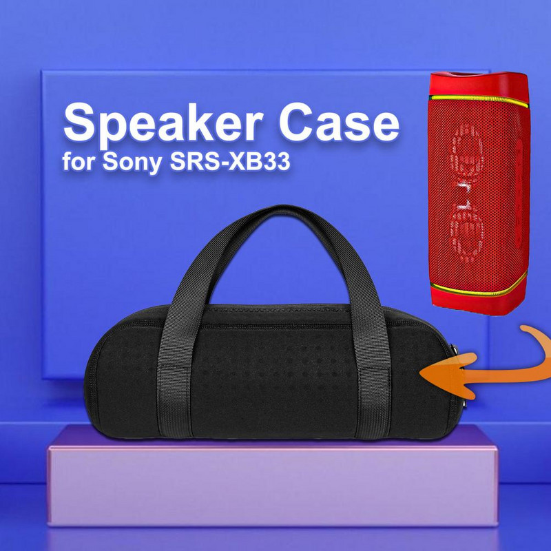 Skaļruņa futrālis ar rokturi Triecienizturīgs melns cietā vāka uzglabāšanas kaste Sony SRS-XB33