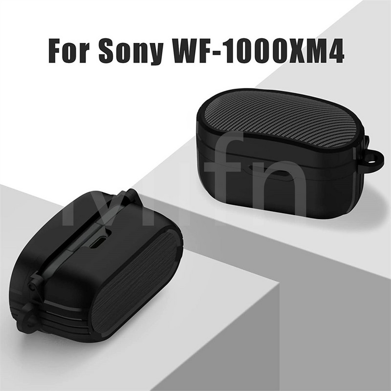 Nou pentru Sony WF-1000XM4 Husă din fibră de carbon Husă robustă de protecție pentru întregul corp cu breloc Husă TWS pentru carcasă de lux WF-1000XM4