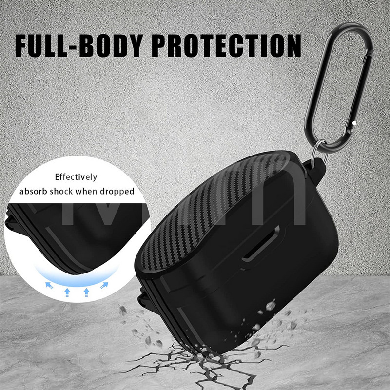 Nou pentru Sony WF-1000XM4 Husă din fibră de carbon Husă robustă de protecție pentru întregul corp cu breloc Husă TWS pentru carcasă de lux WF-1000XM4