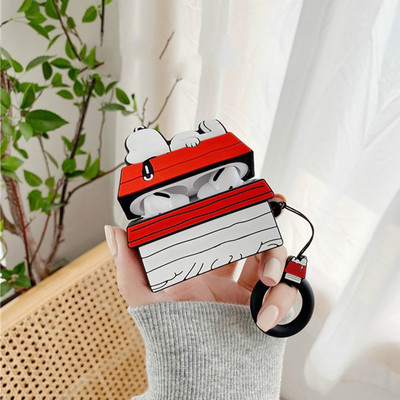 Husă drăguță pentru căști pentru AirPods 1 2 Pro Husă Husă de acoperiș cu animale din desene animate pentru Apple AirPods 3 (2021) Husă de protecție cu pandantiv