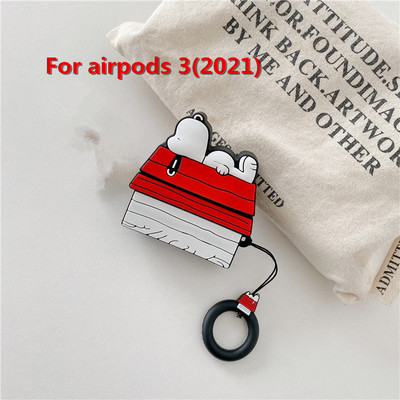 Husă drăguță pentru căști pentru AirPods 1 2 Pro Husă Husă de acoperiș cu animale din desene animate pentru Apple AirPods 3 (2021) Husă de protecție cu pandantiv